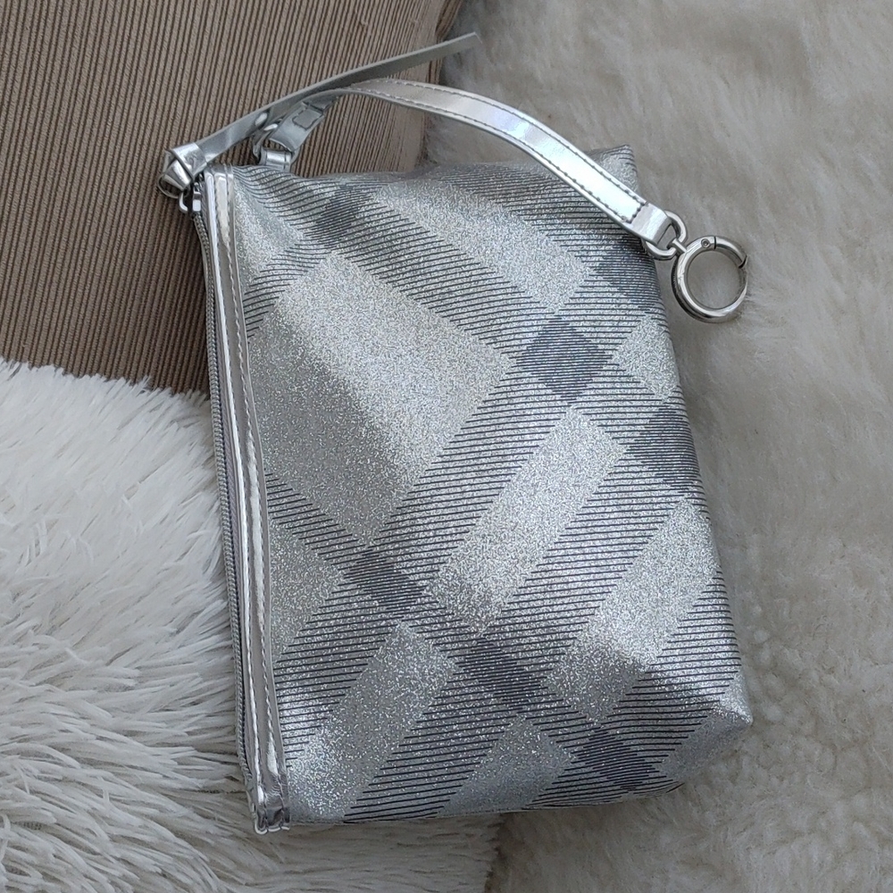 Burberry Nova check glitter pouch cosmetic clutch case
